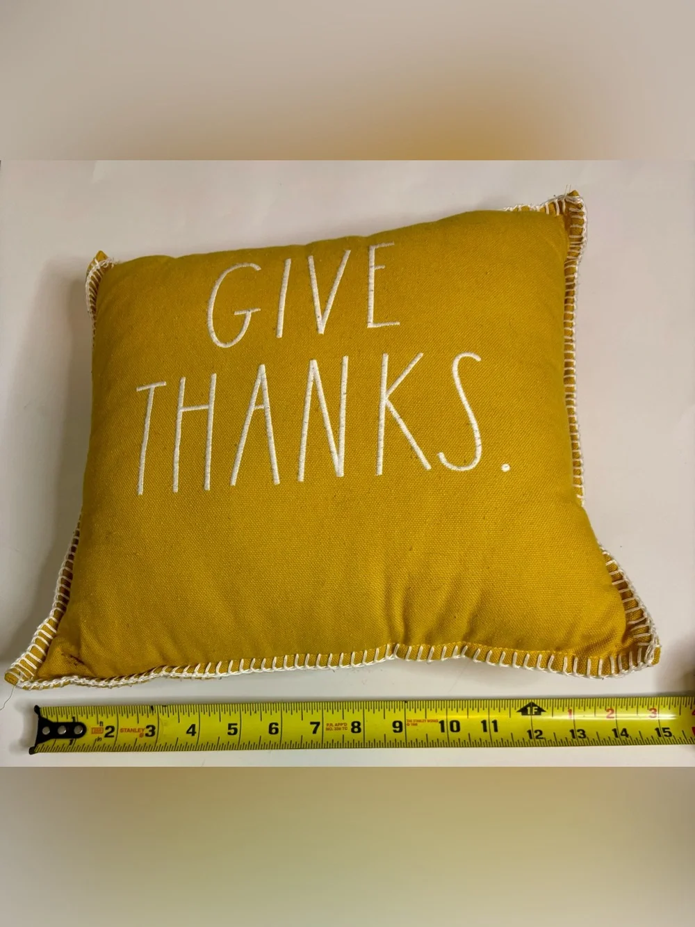 Give Thanks Mustard Holiday Throw Pillow - Festive Accent